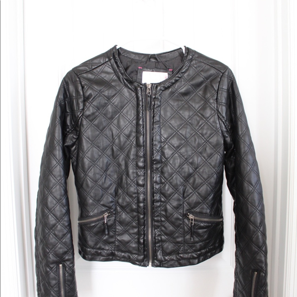 Quilted faux leather jacket